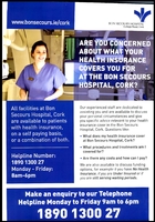 Helpline Number for you'r healthcare cover at the Bon.s